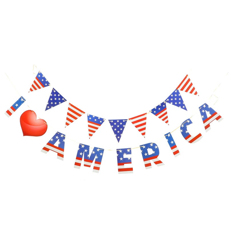 Independence Day Bunting Flags Garland Set USA Patriotic Party Decorations - Image 2