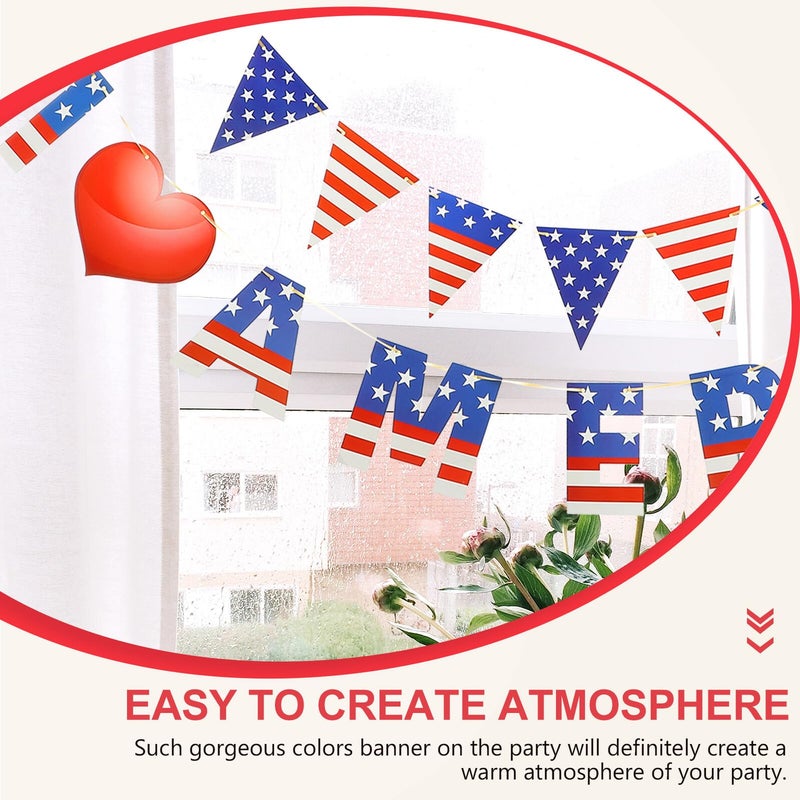 Independence Day Bunting Flags Garland Set USA Patriotic Party Decorations - Image 4