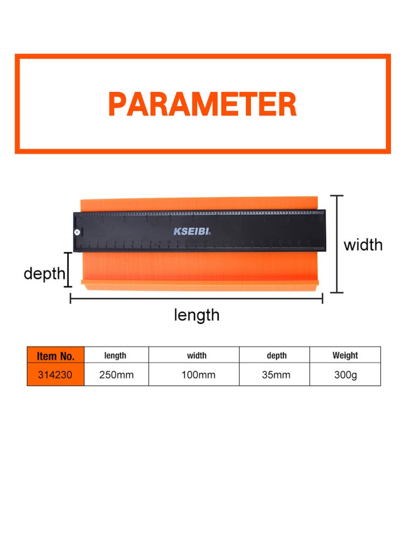 KSEIBI Contour Gauge 500mm (50cm) | High-Precision Shape Duplication Tool | Durable ABS Plastic  Arabic Product Title:  - Image 2