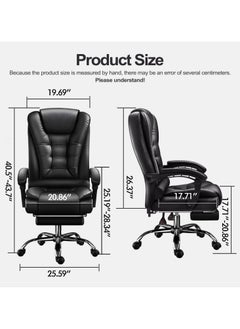 Gogoya Gogoya Big and Tall Office,Chair Computer Desk Chair,Ergonomic High Back Lumbar Support Home Office Chair with Padded Flip-up Arms, Adjustable Height Office Executive Chair,Black with footrest  - Image 2