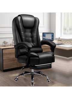 Gogoya Gogoya Big and Tall Office,Chair Computer Desk Chair,Ergonomic High Back Lumbar Support Home Office Chair with Padded Flip-up Arms, Adjustable Height Office Executive Chair,Black with footrest  - Image 4