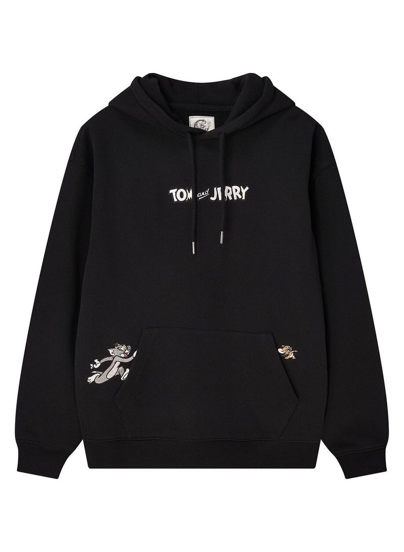 GIORDANO Men’s Relaxed Fit Tom & Jerry French Terry Hoodie - Image 1