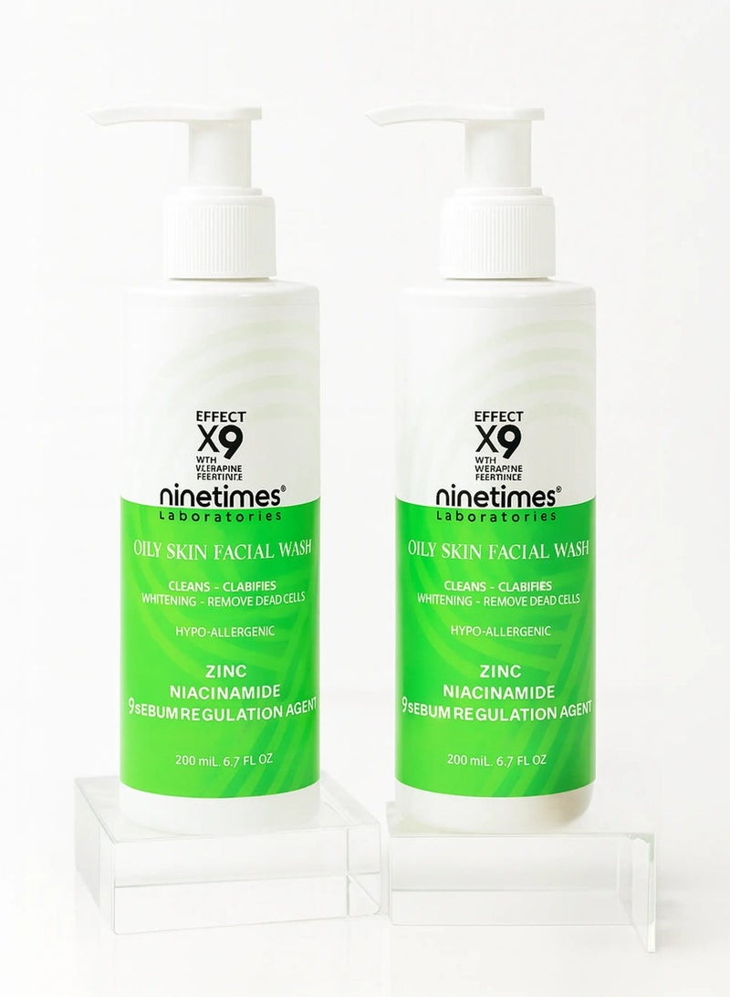 ninetimes 2 Pieces Of Facial Wash Niacinamide Cleanser 200ml - Image 1
