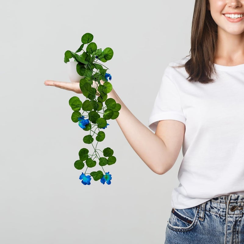 fancymart Artificial Flower Vine Plant Falling with Pot : Pack of 2 (Natural Touch & Feel)| Home Décor with Small Size Pot |Plant Hanging for Home Decor | Office Decor | Size 45 X 17 X 7 CM | 8164 - Image 4