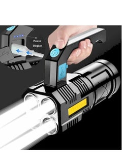 KASTWAVE LED Flashlight Rechargeable, Handheld Torch Light for Outdoor Camping Emergency, 4 LED Zoomable Waterproof Ultra Bright USB Searchlight with COB Work Light  - Image 3