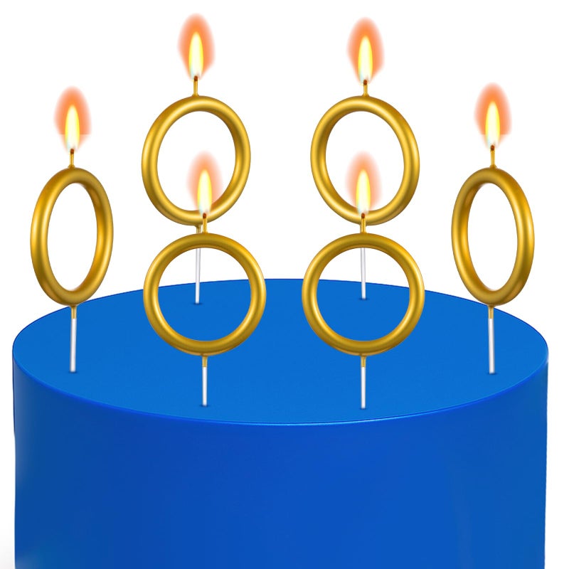 Conelist 6 Pcs Gold Ring Birthday Candles Cake Topper Cartoon Characters Themed Candle for Cartoon Theme Birthday Party Decorations Supplies - Image 1