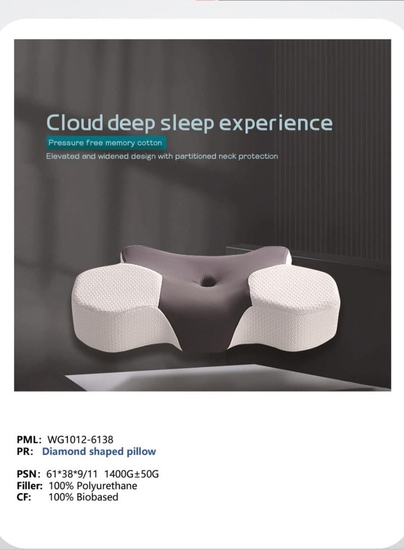 Mighty Orthopedic Memory Foam Diamond-Shaped Pillow for Neck & Shoulder Pain Relief – Ergonomic Contour Design for Side, Back & Stomach Sleepers Orthopedic Memory Foam Pillow for Neck & Shoulder Pain Relief – Ergonomic Contour Support - Image 4