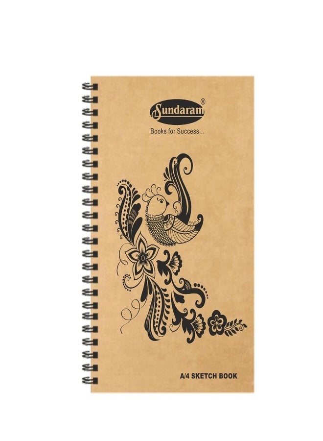 Sundaram A4 Sketch Book | Spiral Bound (Wiro) | 100 Pages Plain Drawing Book | 29.5 x 21 cm | Blank Art Pad for Sketching & Doodling | Pack of 1 | (Cover Page Design My Vary) - Image 1