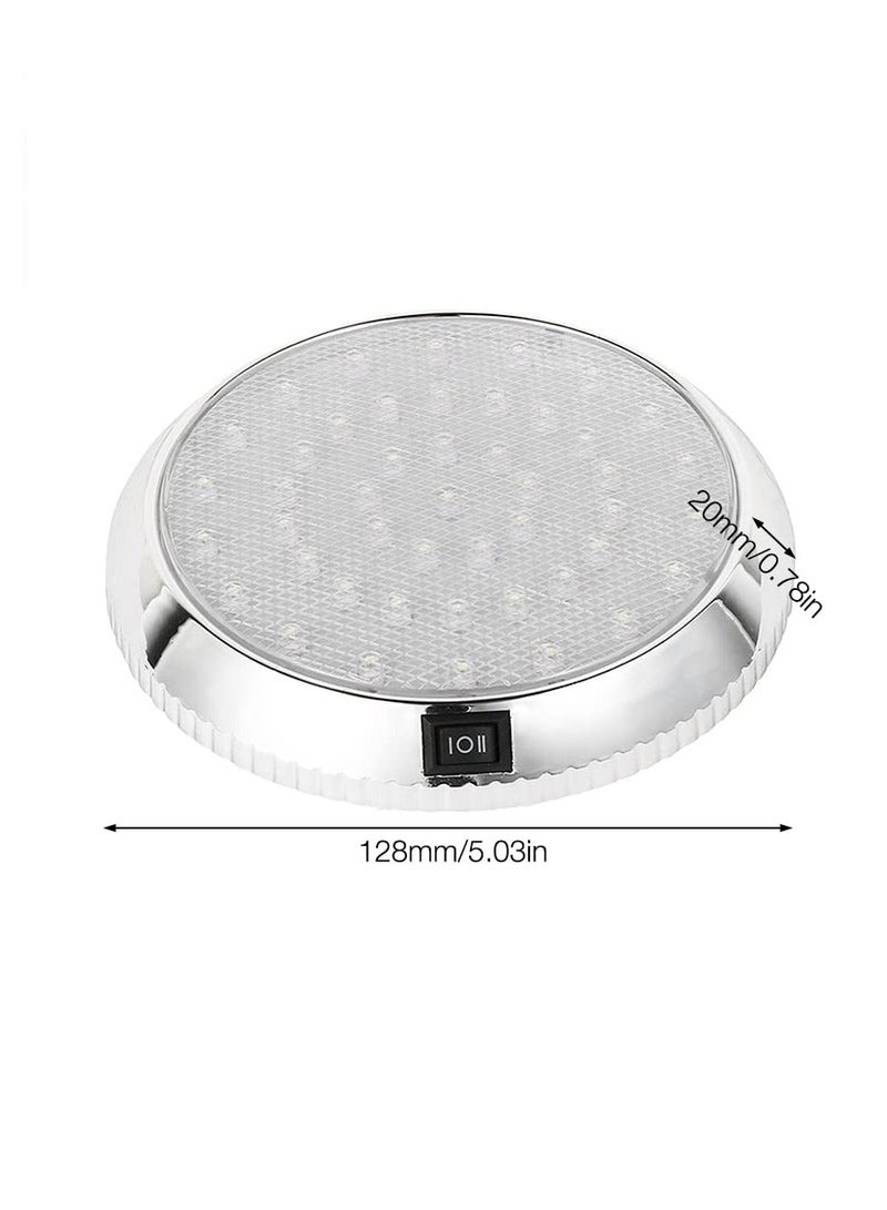 Loquat RV Interior Light, 2 Pcs LED Ceiling Dome Light with 46 LED, DC 12V Downlight for Campervan, Motorhome, Vehicle, Boat, Trailer, Marine -Round White - Image 2