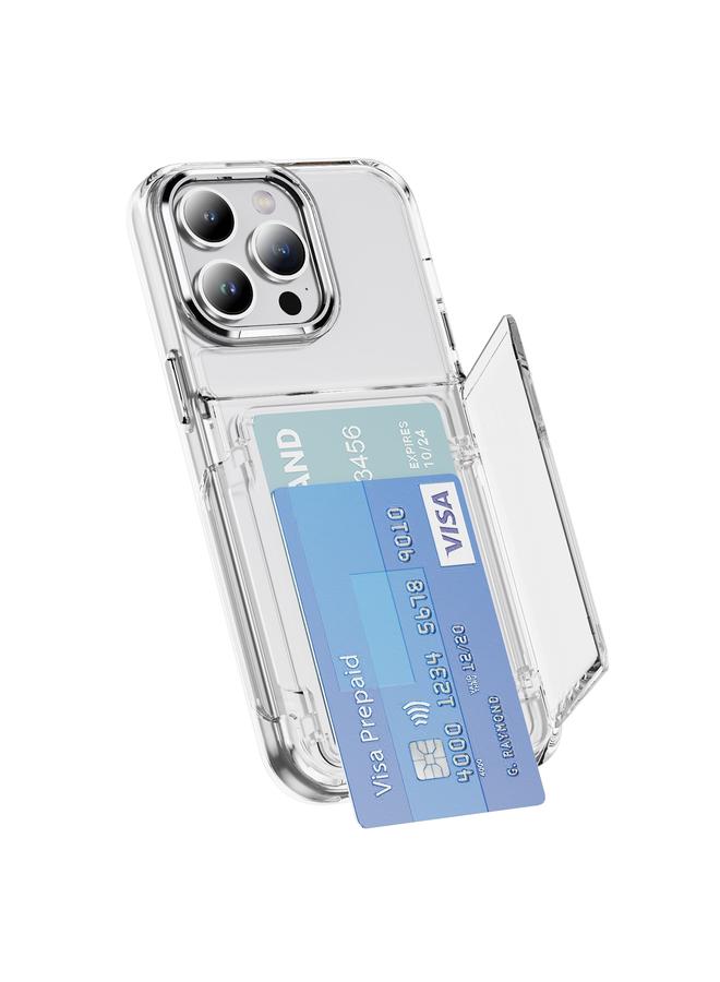 زبون جراب لهاتف iPhone 13 Pro Max مع حامل بطاقات من الأكريليك، جراب هاتف هجين من مادة TPU - Image 1