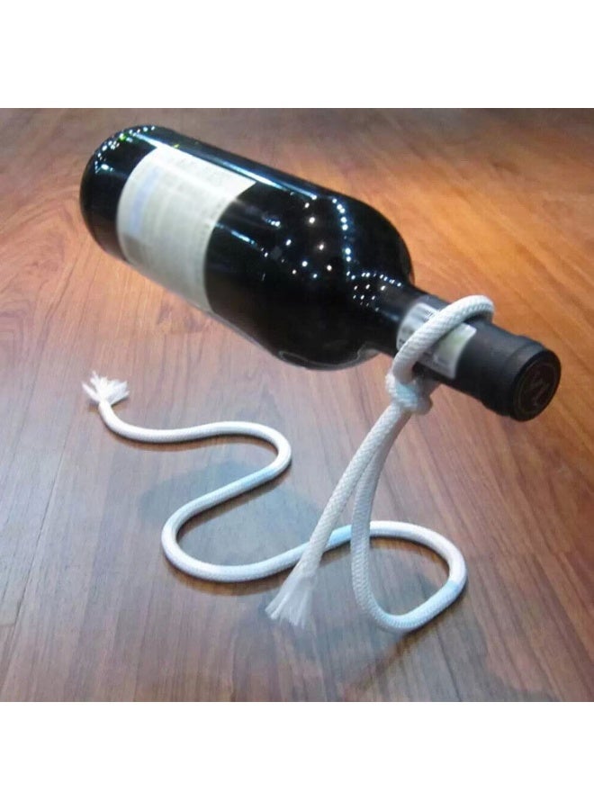 حامل نبيذ سحري معلق بحبل، رف نبيذ عائم خادع - Image 1