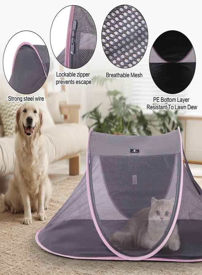 X-ZONE PET Outdoor Cat Tent, Pop Up Cat Playpen, Pet Enclosure Suitable Birds and Small Animals Pink - Image 3