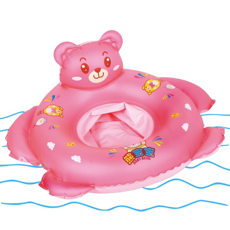 PlayMagic Teddy-Splash Swim Float Swimming Tube|60cm Swim Float Tube|Beach Swim Seat Ring|Floating Lounge for Pool & Lake|Outdoor Fun Toy for Pool Party|Birthday Gift for Kids 4+|Pink - Image 1