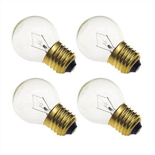 Jslinter 40 watt Appliance Oven Light Bulb - High Temp - 120v Clear - 415 Lumens - E26/E27 Medium Brass Base - G45 4-Pack - Image 1