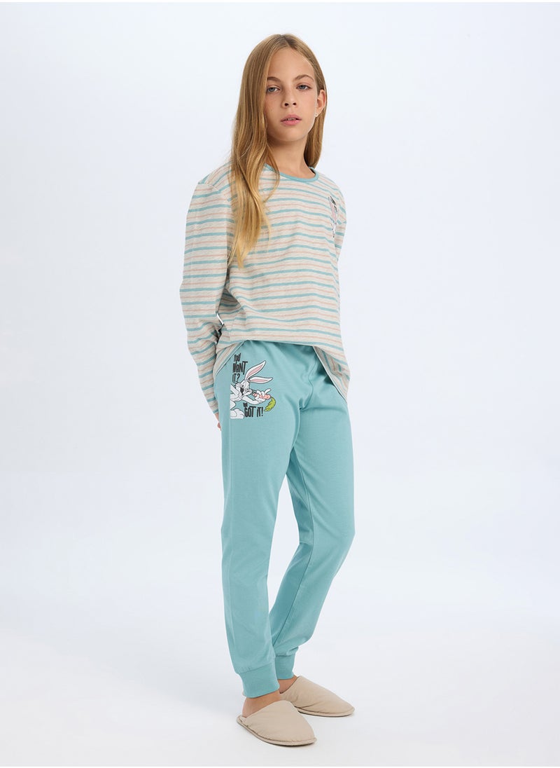 DeFacto Looney Tunes Regular Fit Long Sleeve Top And Bottom Pajama Set  - Image 2