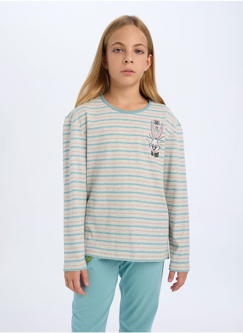 DeFacto Looney Tunes Regular Fit Long Sleeve Top And Bottom Pajama Set  - Image 1