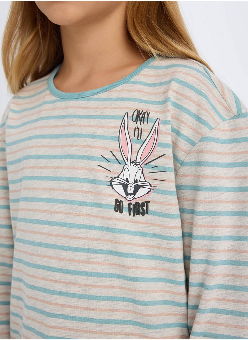 DeFacto Looney Tunes Regular Fit Long Sleeve Top And Bottom Pajama Set  - Image 3