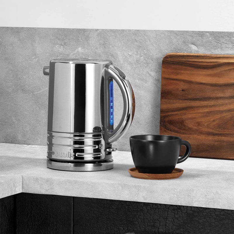 Dualit Design Series Kettle - 50.7 fl.oz - Stainless Steel Kettle with Black Trim - Rapid Boil and Patented Pure Pour Non-Drip Spout - Measuring Window with Cup Level Indicators - Image 2