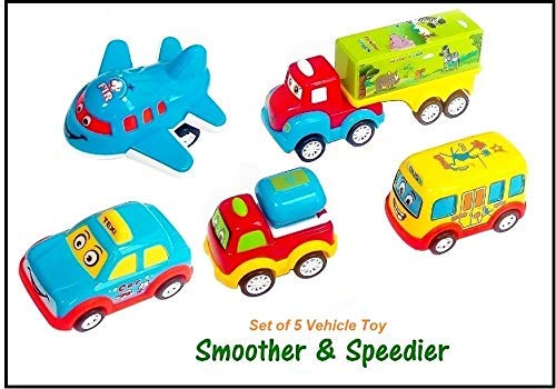 Storio Unbreakable Pull Back Vehicles| Push And Go Crawling Toy For Kids & Children, Power Friction Cars For 3+ Years Old Boys|Girls - Set Of 5 - Multicolor - Image 2