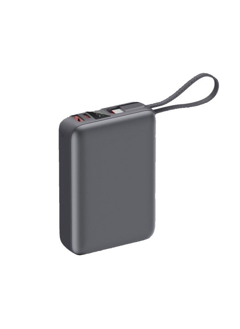 iOsuite Mini size Power Bank 20,000 mAh PD 45W Fast Charging with (2 Ports) 1*USB-C & 1*USB-A with USB-C Cable - Grey - T187LP  - Image 1