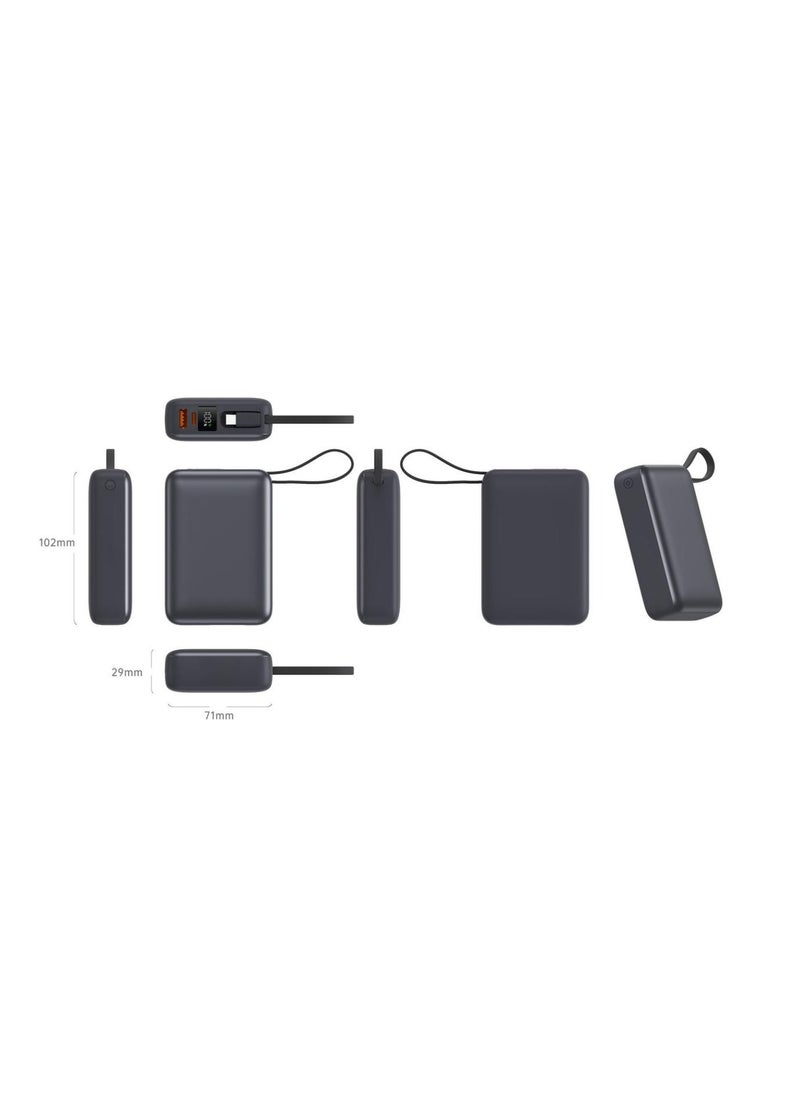iOsuite Mini size Power Bank 20,000 mAh PD 45W Fast Charging with (2 Ports) 1*USB-C & 1*USB-A with USB-C Cable - Grey - T187LP  - Image 4