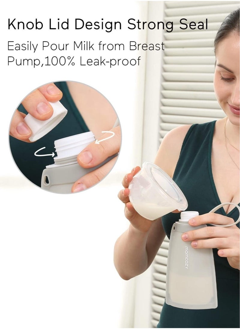 Momcozy - Silicone Breast Milk Bags, Reusable Breastmilk Bags for Breastfeeding, 260ml Breast Milk Saver, Leakproof Milk Freezer Storing Pouches, BPA Free - Image 1