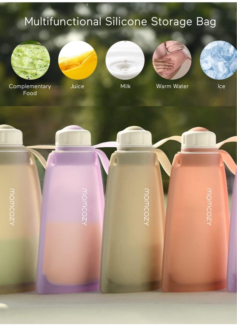 Momcozy - Silicone Breast Milk Bags, Reusable Breastmilk Bags for Breastfeeding, 260ml Breast Milk Saver, Leakproof Milk Freezer Storing Pouches, BPA Free - Image 1