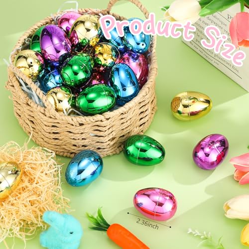 MiniInflat 66 Pcs Metallic Plastic Easter Eggs Bulk Colorful Fillable Easter Basket Stuffers for Egg Hunts Party Favorfilling Treats Classroom Prize Supplies236 Inch - Image 5