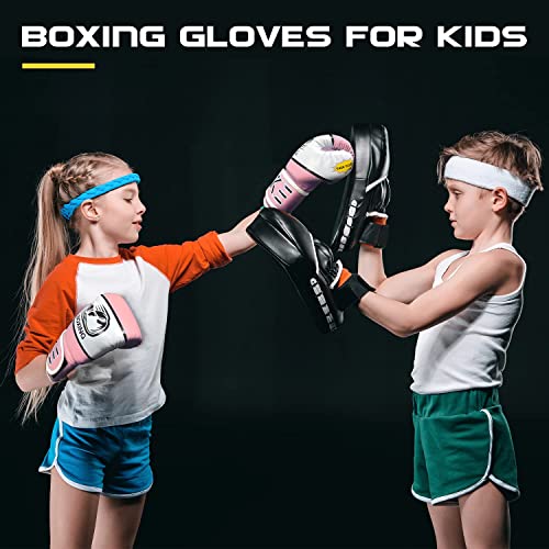 CKE Kids Boxing Gloves for Kids Boys Girls Junior Youth Toddlers Age 5-12 Years Training Boxing Gloves for Punching Bag Kickboxing Muay Thai (Pink) - Image 5