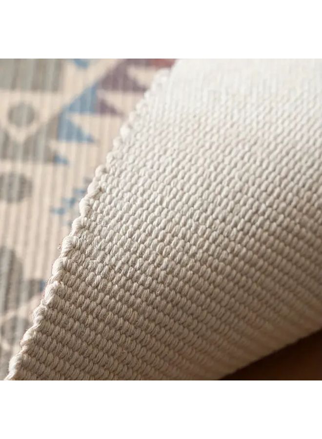 Boho Rectangular Floor Mat 23.62x35.43 Inch Magic Carpet Machine Washable Area Rug Fringe Trim Living Room Entryway Bedroom Bohemian Home Decor Easy Clean Polyester Plush Texture Geometric Pattern Indoor Durable Fabric Modern - Image 4