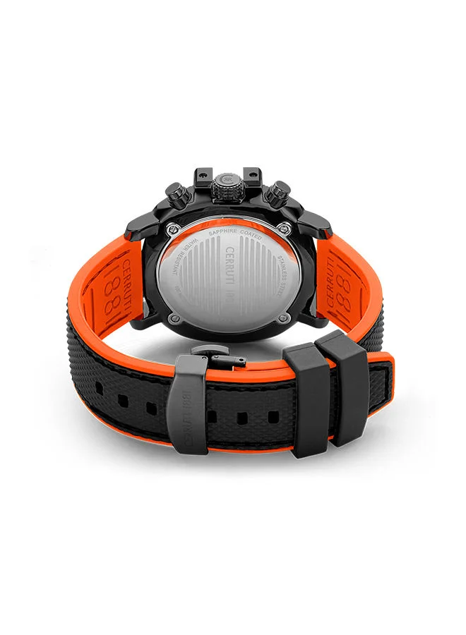 شيروتي 1881 Mens Round Shape Silicone Band Analog Wrist Watch CIWGO2206805 455 mm Black