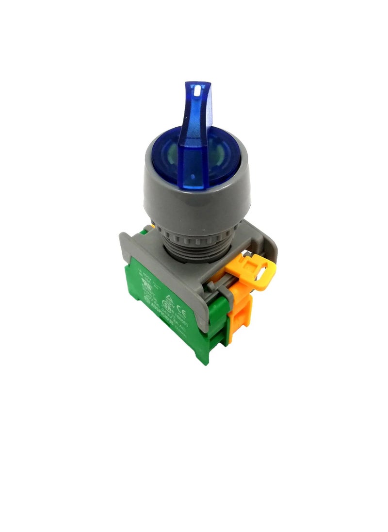 Generic Illuminated Selector Switch Blue 2 Position IP65 GSL22-2  - Image 1