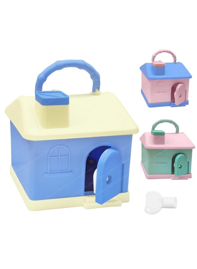 فنبلاست صندوق عملات على شكل كوخ FunBlast للأطفال - حصالة نقود لتوفير المال مع ملصقات Kawaii DIY، Gullak للأطفال، حصالة نقود بمقبض وقفل ومفتاح، هدايا عيد ميلاد للأطفال (لون عشوائي) - Image 1