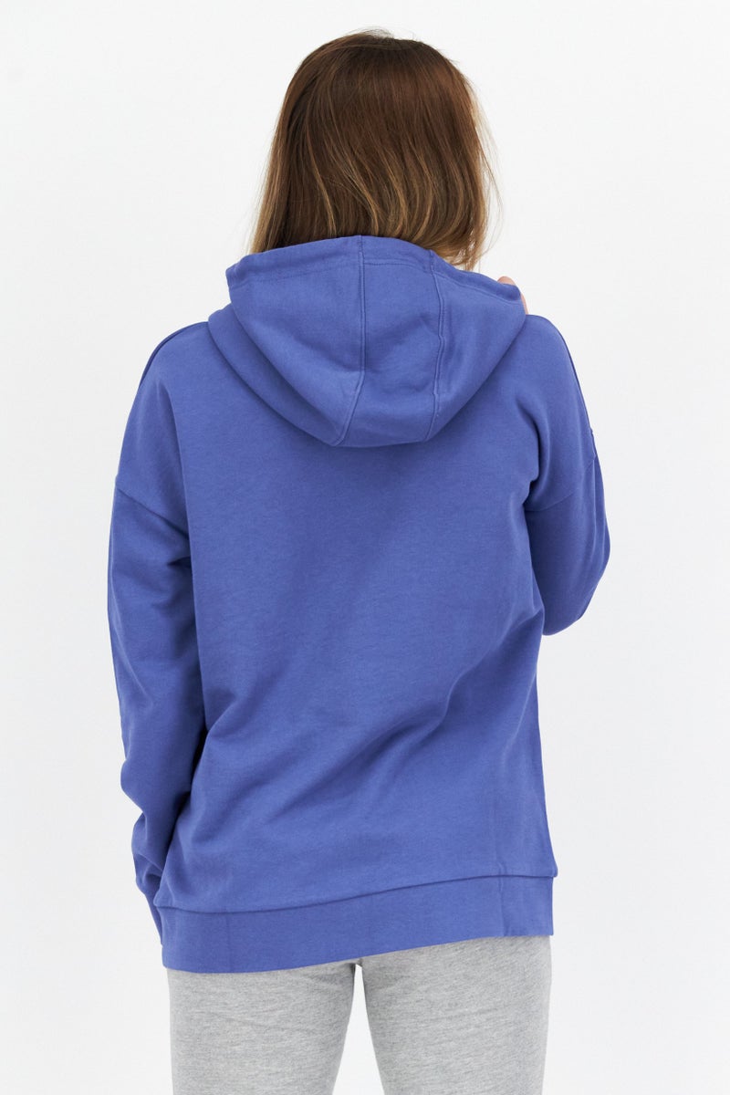 Lyle & Scott Women Hooded Long Sleeve Brand Logo Sweatshirt, Light Purple - Image 2