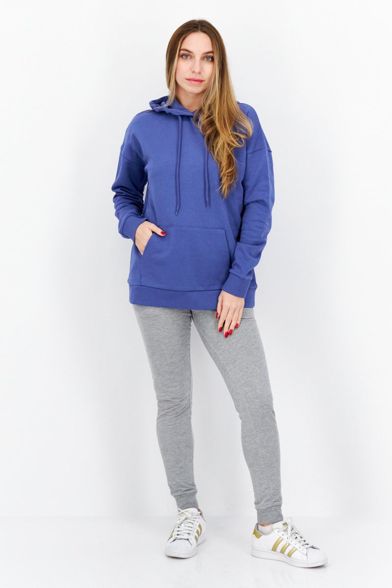 Lyle & Scott Women Hooded Long Sleeve Brand Logo Sweatshirt, Light Purple - Image 3