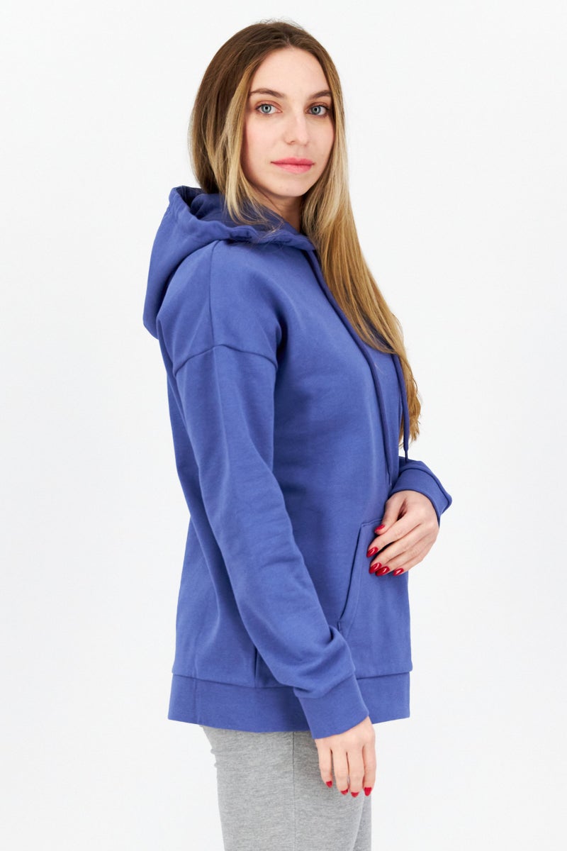 Lyle & Scott Women Hooded Long Sleeve Brand Logo Sweatshirt, Light Purple - Image 4