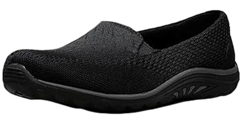 Skechers Women's Reggae Fest-Willows Loafer Flat, Black Mesh, 5 - Image 1