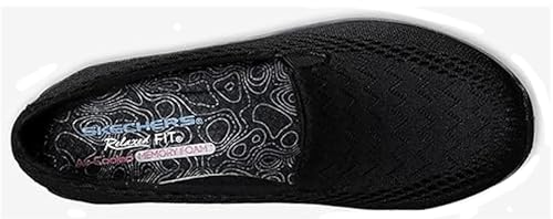 SKECHERS حذاء سكيشرز النسائي ريغاي فيست-ويلوز لوفر فلات، شبك أسود، 5 - Image 4