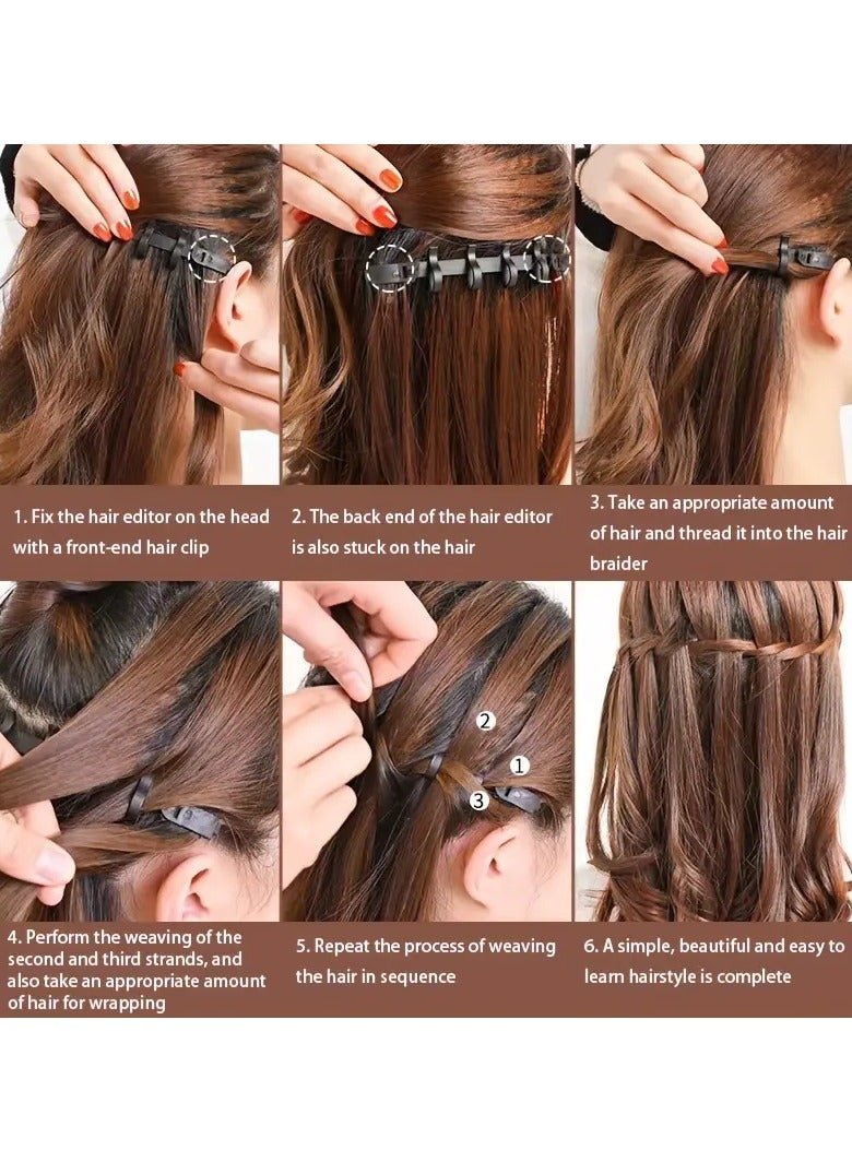 Goolsky 6pcs/Set Hair Braiding Tools, Centipede Braid Maker, Waterfall Braid Styling Tool, Fishbone Braid Accessories, DIY Hair Styling Tools - Image 1