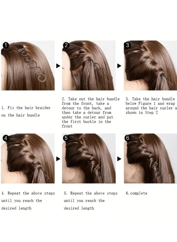 Goolsky 6pcs/Set Hair Braiding Tools, Centipede Braid Maker, Waterfall Braid Styling Tool, Fishbone Braid Accessories, DIY Hair Styling Tools - Image 2