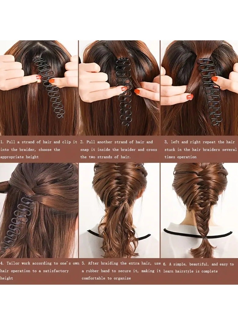 Goolsky 6pcs/Set Hair Braiding Tools, Centipede Braid Maker, Waterfall Braid Styling Tool, Fishbone Braid Accessories, DIY Hair Styling Tools - Image 3