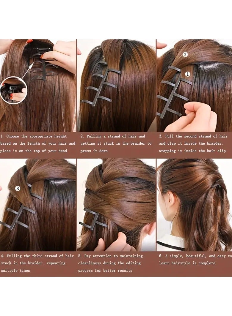 Goolsky 6pcs/Set Hair Braiding Tools, Centipede Braid Maker, Waterfall Braid Styling Tool, Fishbone Braid Accessories, DIY Hair Styling Tools - Image 4