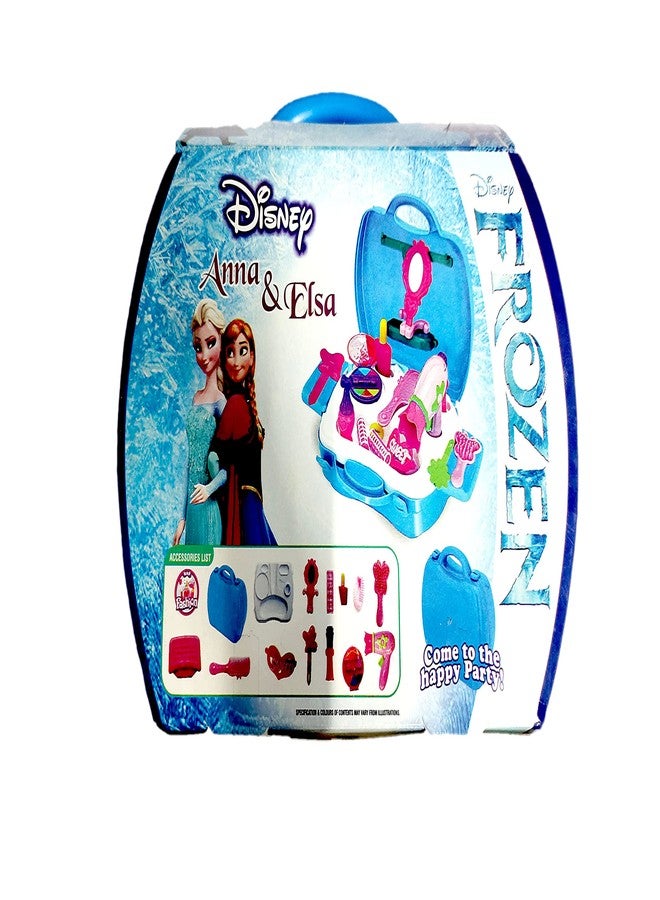 Adimac 25pcs Frozen Beauty Makeup case and Cosmetic Set Suitcase with Makeup Accessories for Children Girls- Blue,Plastic,Pack of 1 Set - Image 5