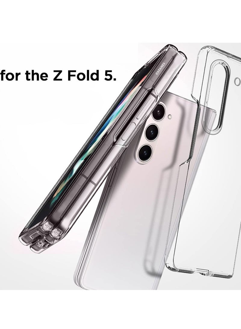 CATANES Samsung Galaxy Z Fold 5 Case Foldable Scratch Resistant and Drop Protection Anti Yellowing Clear Phone Case - Image 2