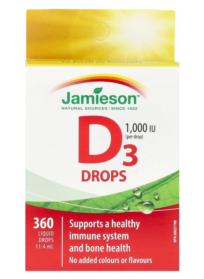 Jamieson Vitamin D3 Drops 1000 IU 11.4 ml 
