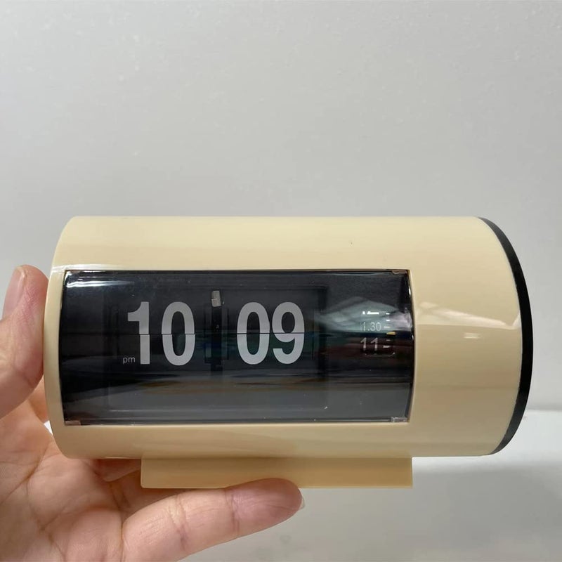BHning Retro Table Clock Auto Flip Clock 12 Hours AMPM Format Display Timepiece Desk Clock Flip Page Turning Clocks Black