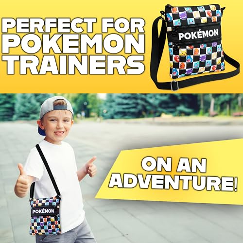 Pokémon Pokemon Shoulder Bag for Kids Teens Crossbody Bag Pikachu Small Bag Anime Gifts (Black/Multi, 10.23x8.66x1.37inch) - Image 2