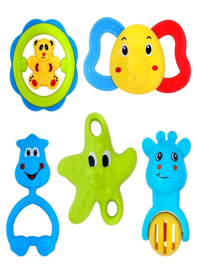 Dorytoys Dorytoy Baby Rattle Toys Set for Infants 0-12 Months | Colorful Plastic Hand Grasp Teether Rattles | Safe BPA Free Newborn Toys | Sensory Development & Motor Skills Toy Pack (5 Pcs Set) - Image 4