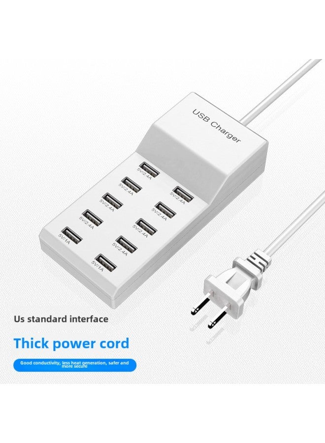 Multi-Port Mobile Phone Charger 5v2.4a Universal Intelligent Fast Charging Charging Station Usb Multi-hole Charger Manufacturer Direct Batch-Color:European Gauge (black) - Image 5