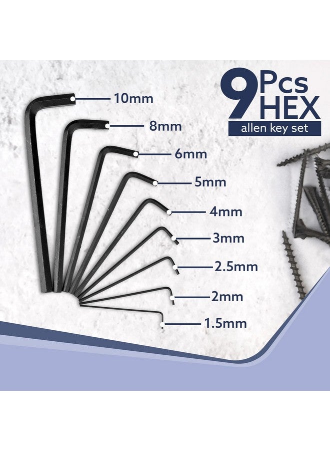 AGARO 9pcs Hex Allen Key Set, Heat treated, Ideal for Repair & Maintenance for Home & DIY Use. - Image 2